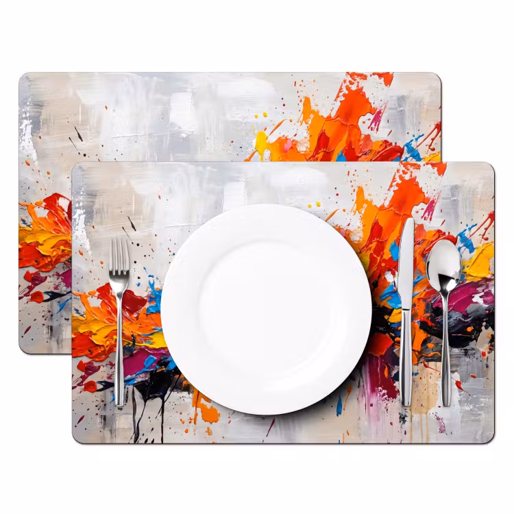 Set de table – 6 pièces - Abstrait - Peinture - Colorée - Dynamique — 2