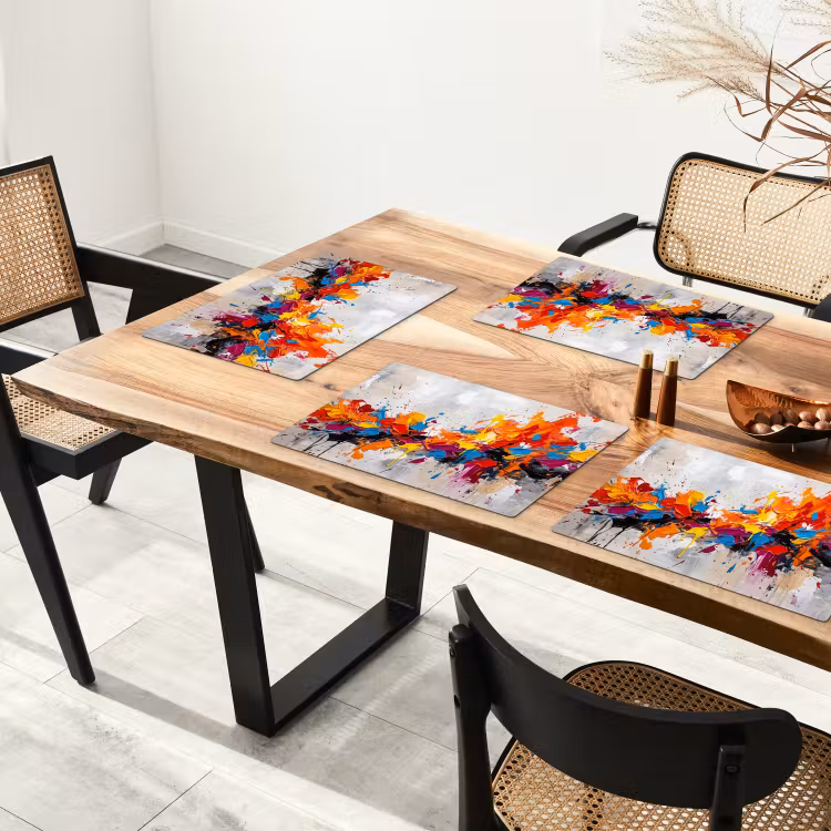 Set de table – 6 pièces - Abstrait - Peinture - Colorée - Dynamique — 4