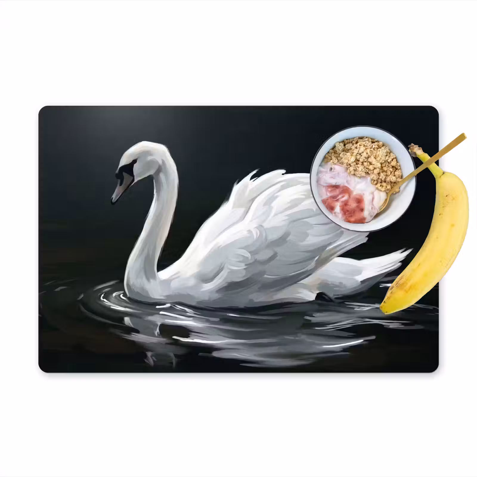 Set de table – 6 pièces - Cygne - Eau - Nature - Réaliste - Blanc — 1