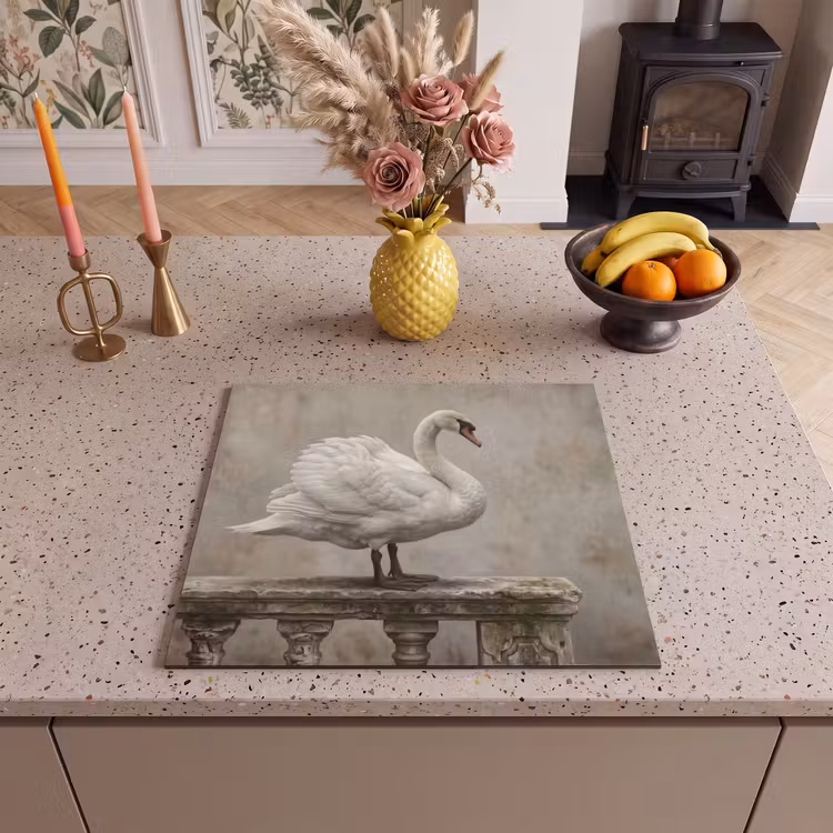 Protection plaque induction - Cygne - Elégant - Animaux - Blanc — 3