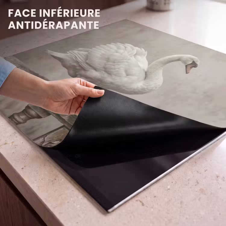 Protection plaque induction - Cygne - Elégant - Animaux - Blanc — 7