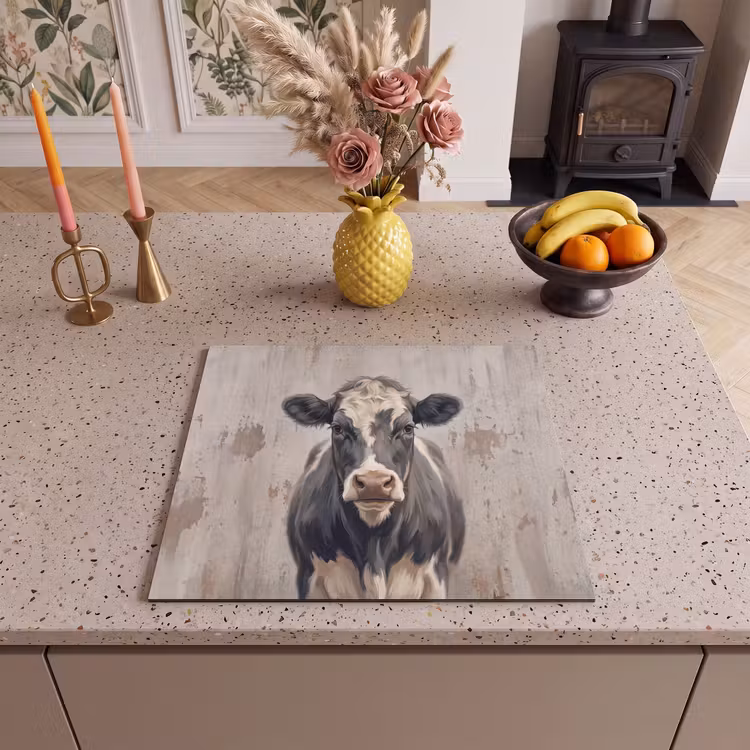 Protection plaque induction - Vache - Portrait - Animaux - Moderne — 3