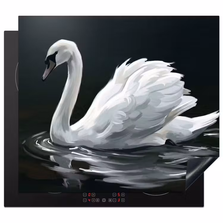 Protection plaque induction - Cygne - Eau - Nature - Réaliste - Blanc — 1