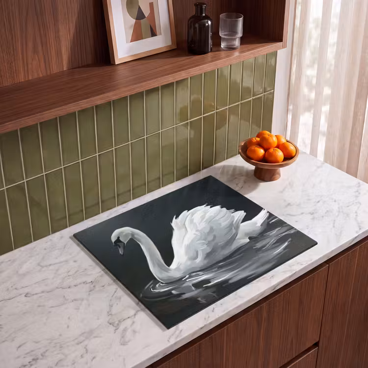 Protection plaque induction - Cygne - Eau - Nature - Réaliste - Blanc — 4