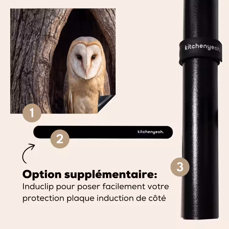 Protection plaque induction - Chouette effraie - Arbre - Nature - Marron — 8