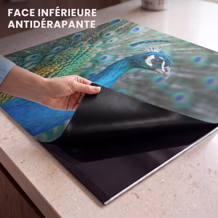 Protection plaque induction - Paon - Plumes - Bleu — 7
