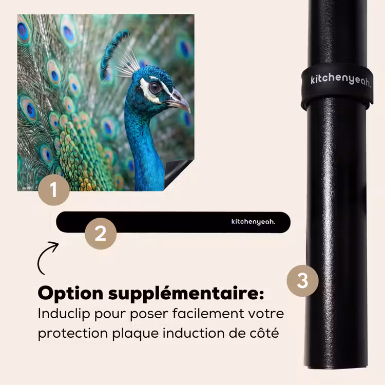 Protection plaque induction - Paon - Plumes - Bleu — 8
