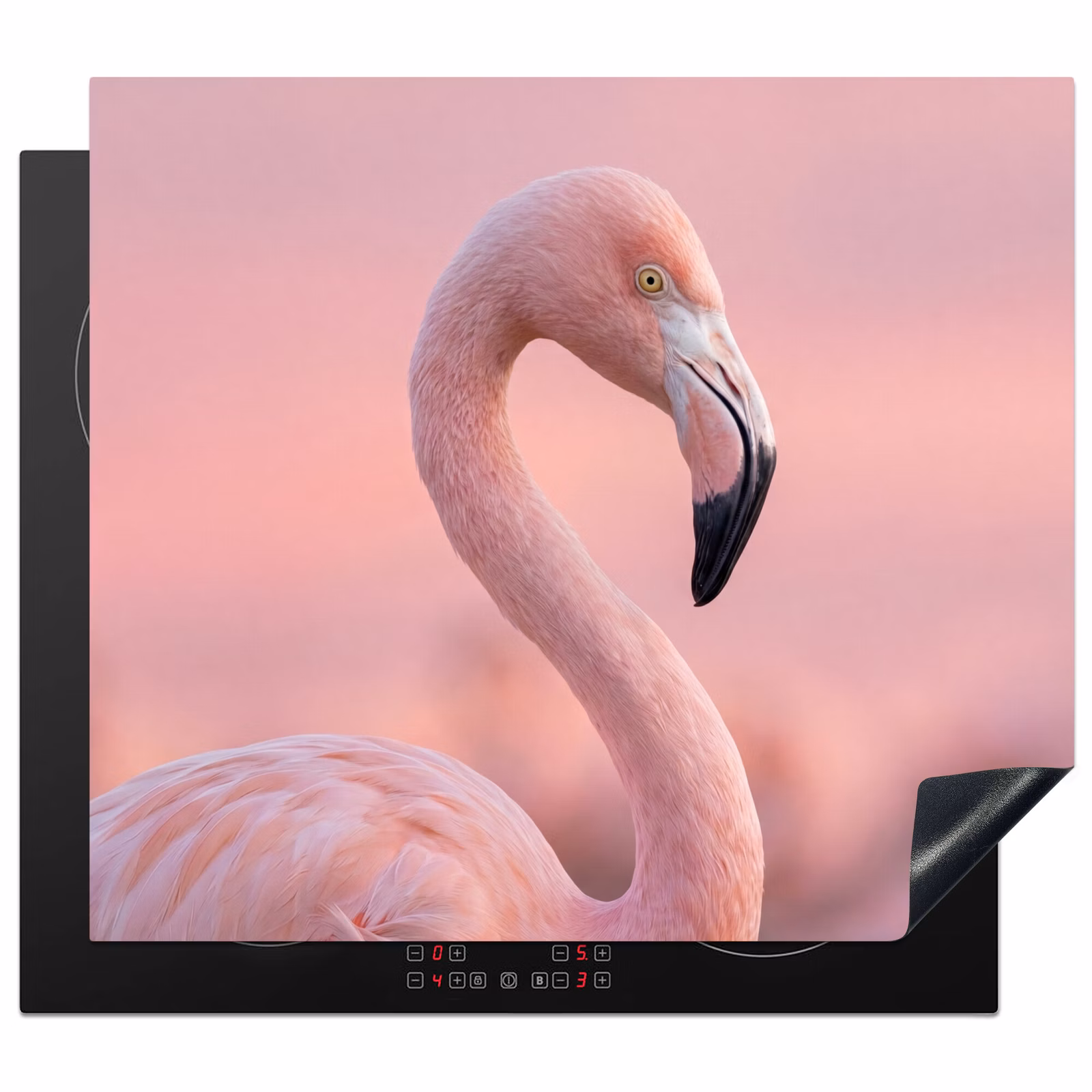 Protection plaque induction - Flamant - Portrait - Rose — 1