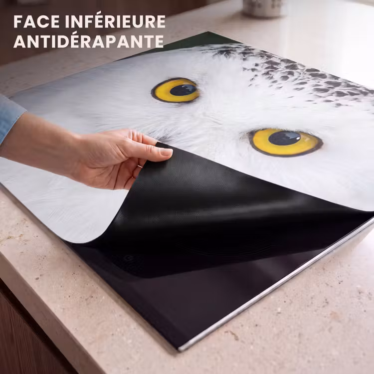 Protection plaque induction - Harfang des neiges - Portrait - Jaune — 7