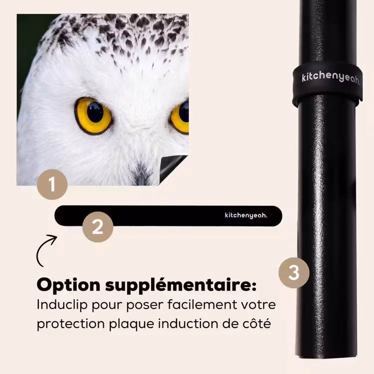 Protection plaque induction - Harfang des neiges - Portrait - Jaune — 8