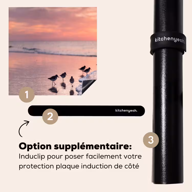 Protection plaque induction - Mouettes - Plage - Mer - Rose — 8