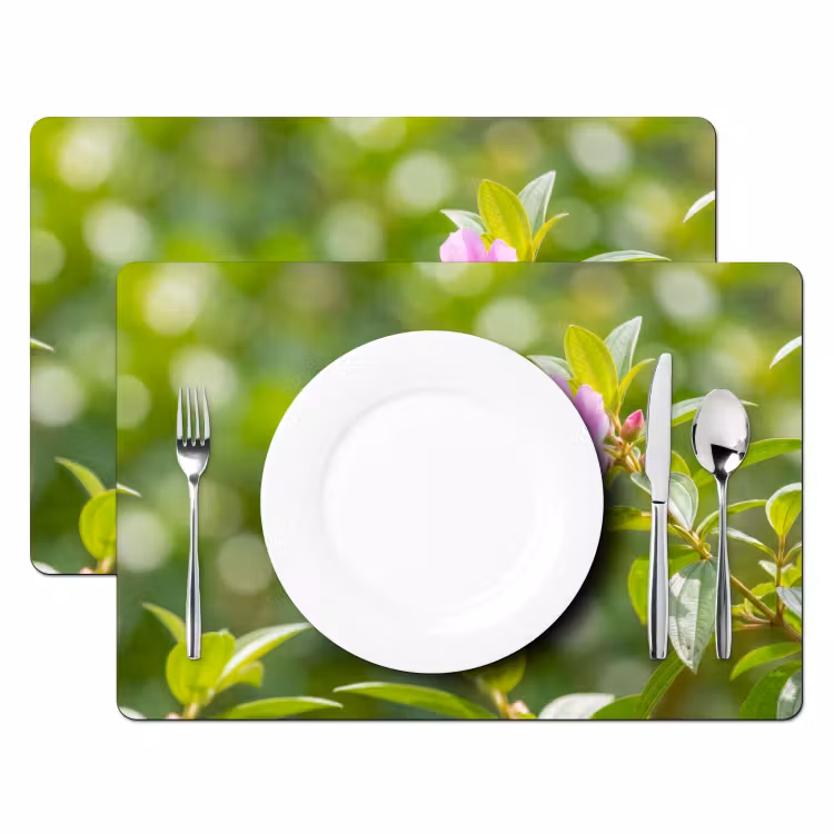 Set de table – 6 pièces - Colibri - Fleur - Nature - Vert — 2