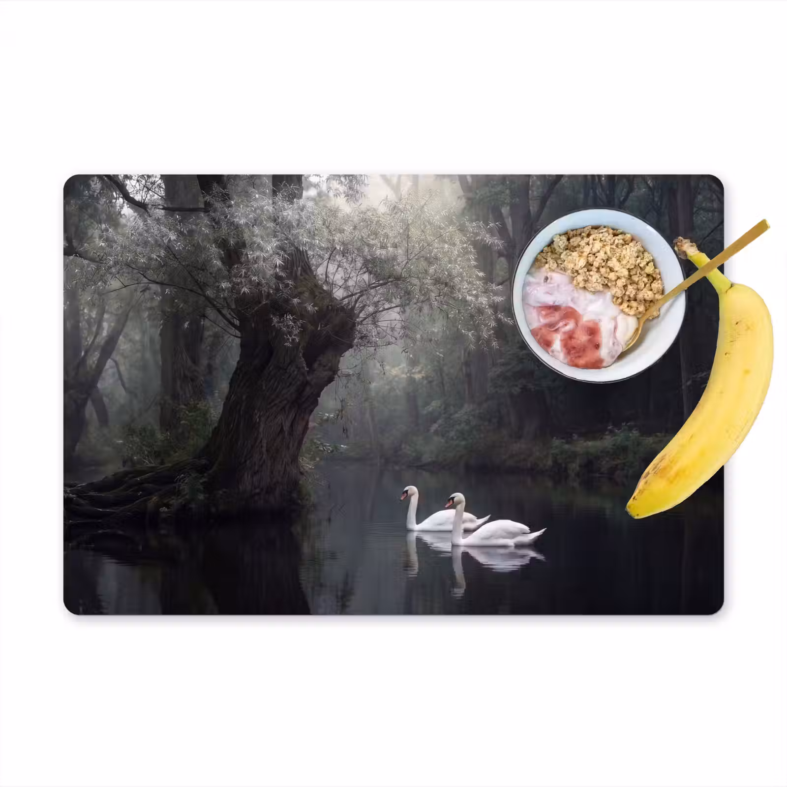 Set de table – 6 pièces - Cygnes - Rivière - Forêt — 1