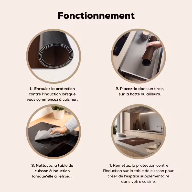 Protection plaque induction - Bulbe de pavot - Fleur sèche - Marron - Minimaliste — 6