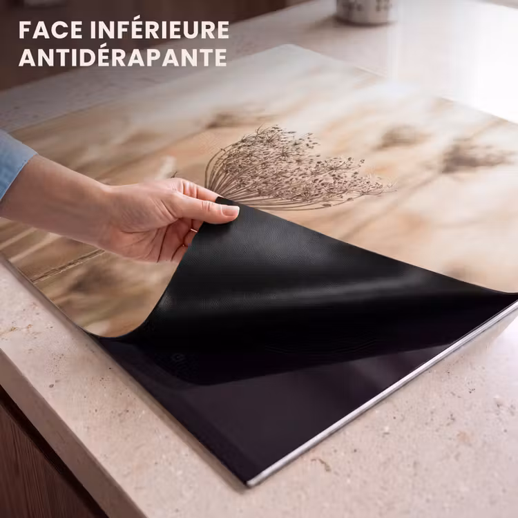 Protection plaque induction - Fleur d'écran - Fleur sèche - Hiver - Beige - Minimaliste — 7