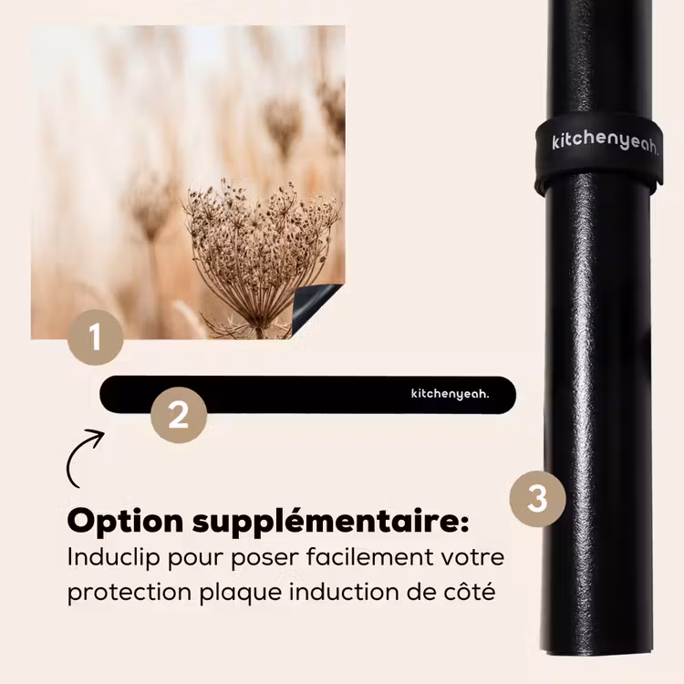 Protection plaque induction - Fleur d'écran - Fleur sèche - Hiver - Beige - Minimaliste — 8