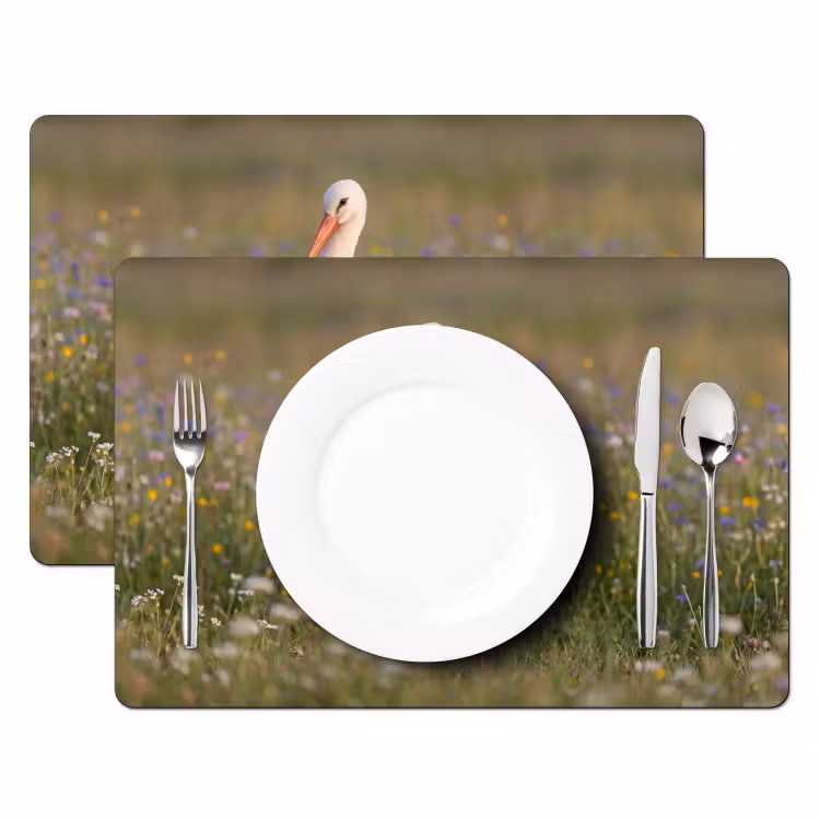 Set de table – 6 pièces - Aigle royal - Fleurs - Prairie - Coloré — 2