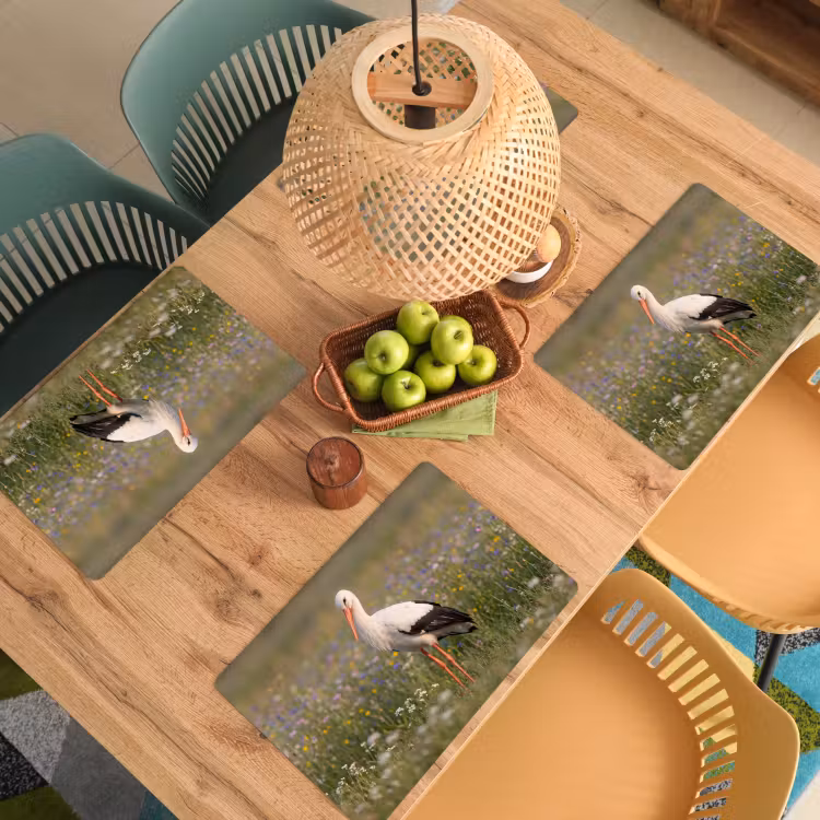 Set de table – 6 pièces - Aigle royal - Fleurs - Prairie - Coloré — 3