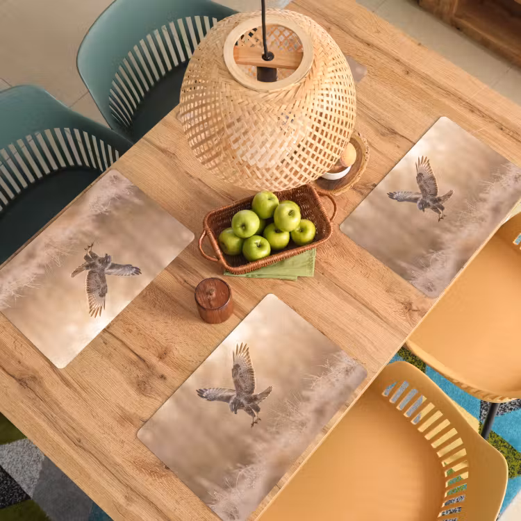 Set de table – 6 pièces - Buse - Rapace - Nature - Marron — 3