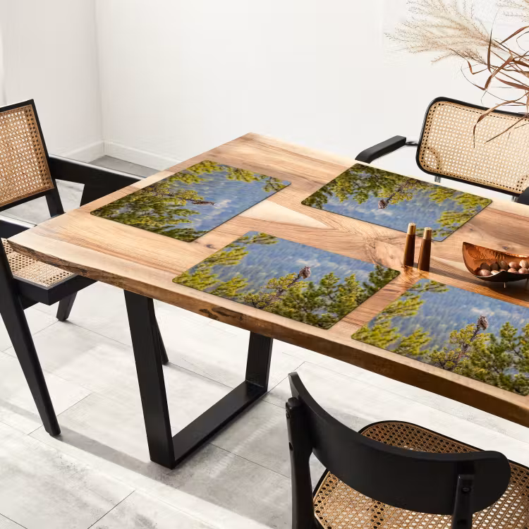 Set de table – 6 pièces - Chouette - Hibou grand-duc - Arbres - Nature — 4
