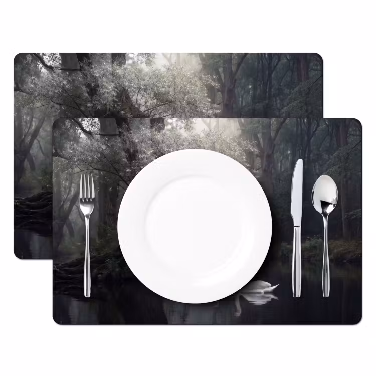 Set de table – 6 pièces - Cygnes - Rivière - Forêt — 2