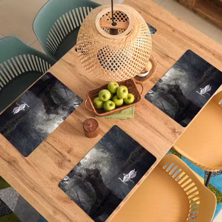 Set de table – 6 pièces - Cygnes - Rivière - Forêt — 3