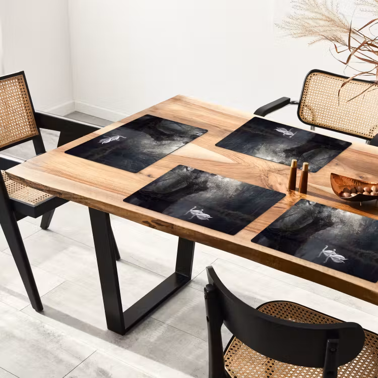Set de table – 6 pièces - Cygnes - Rivière - Forêt — 4