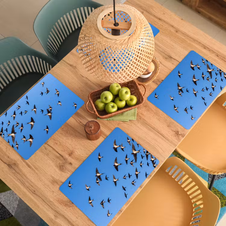 Set de table – 6 pièces - Hirondelles - Mouches - Bleu — 3