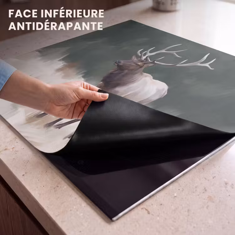 Protection plaque induction - Cerf élaphe - Bois - Peinture - Rustique — 7