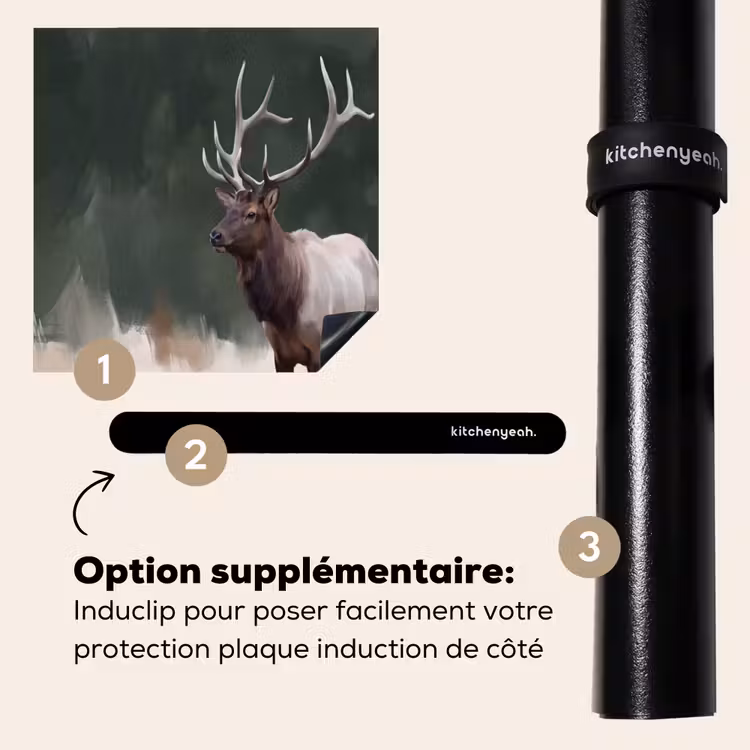 Protection plaque induction - Cerf élaphe - Bois - Peinture - Rustique — 8