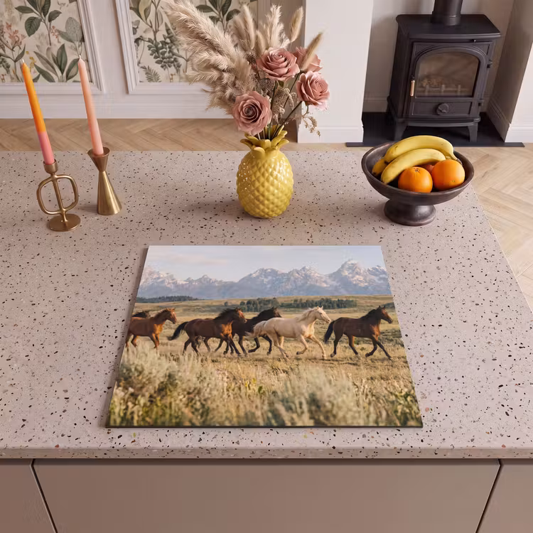 Protection plaque induction - Chevaux - Troupeau - Montagnes - Liberté - Sauvage — 3
