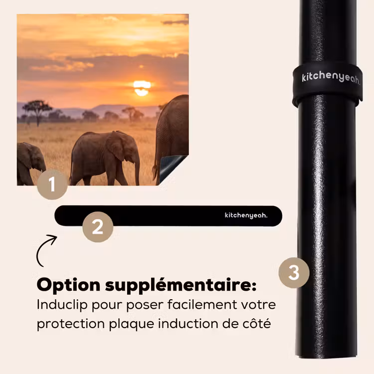 Protection plaque induction - Éléphants - Savane - Coucher de soleil - Afrique - Chaud — 8