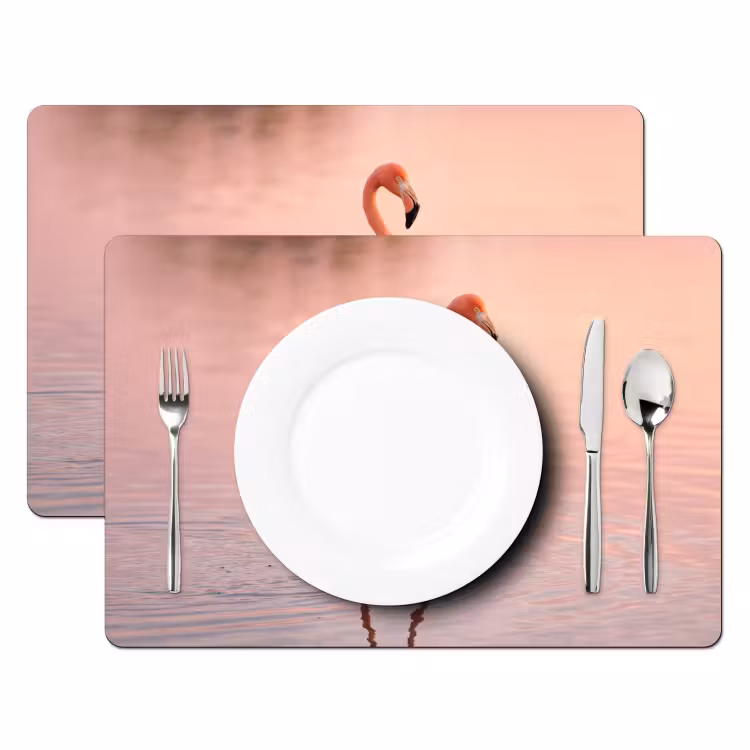 Set de table – 6 pièces - Flamant - Eau - Rose — 2