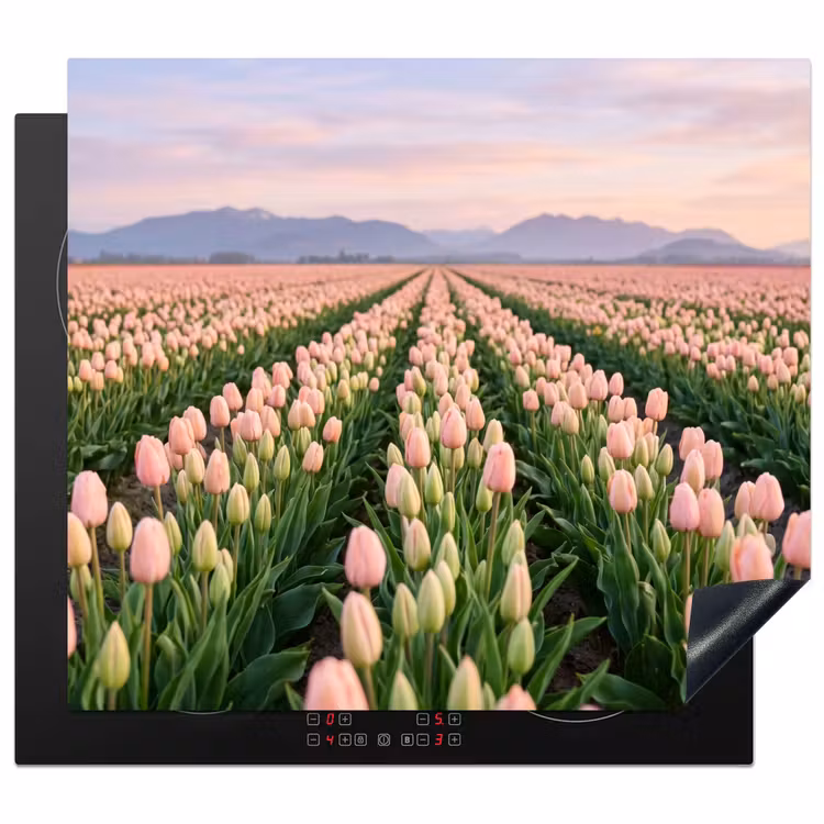 Protection plaque induction - Tulipes - Paysage - Rose — 1