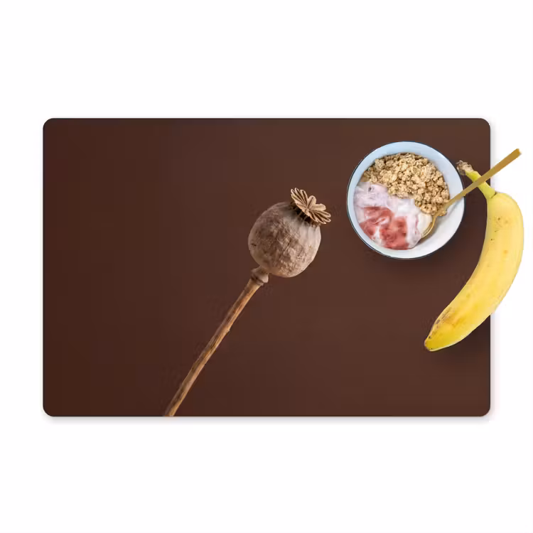 Set de table – 6 pièces - Bulbe de pavot - Fleur sèche - Marron - Minimaliste — 1