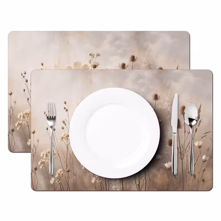 Set de table – 6 pièces - Fleurs sauvages - Botanique - Vintage - Nature - Rustique — 2