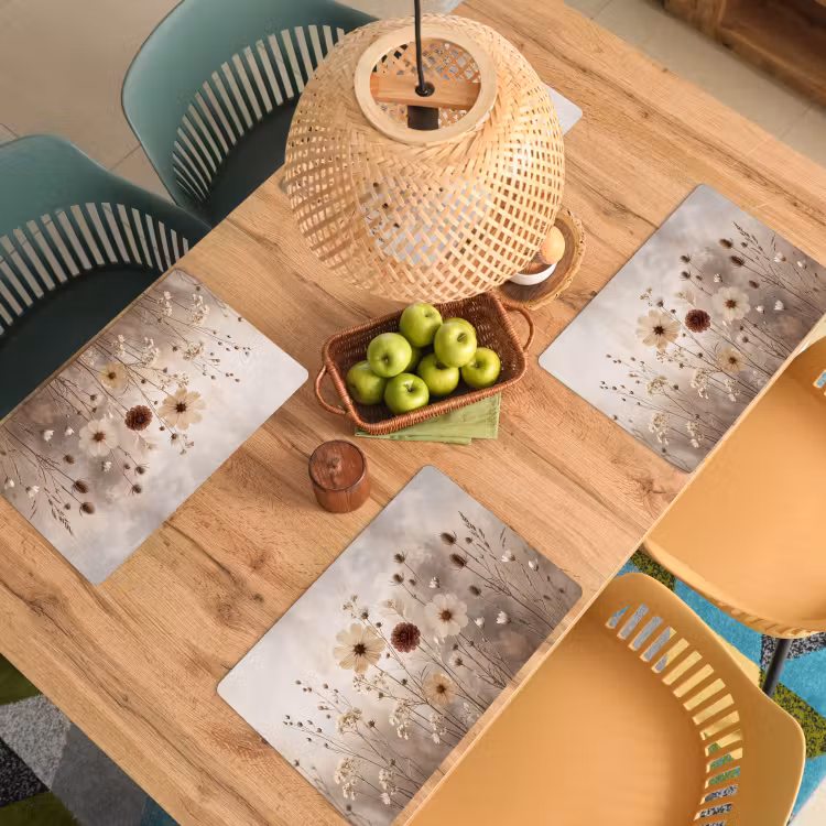 Set de table – 6 pièces - Fleurs sauvages - Botanique - Vintage - Nature - Rustique — 3