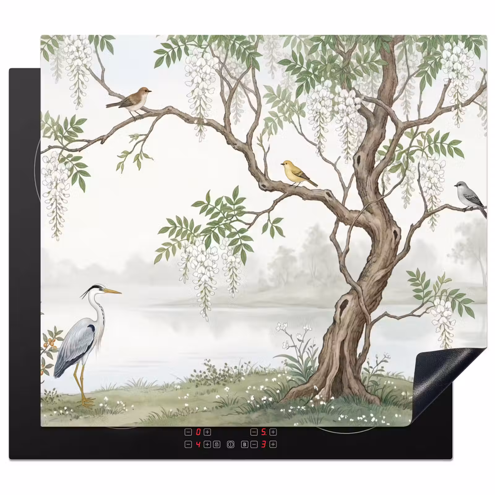 Protection plaque induction - Héron - Paysage - Vert — 1