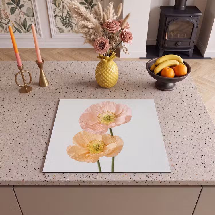 Protection plaque induction - Coquelicots - Botanique - Rose — 3