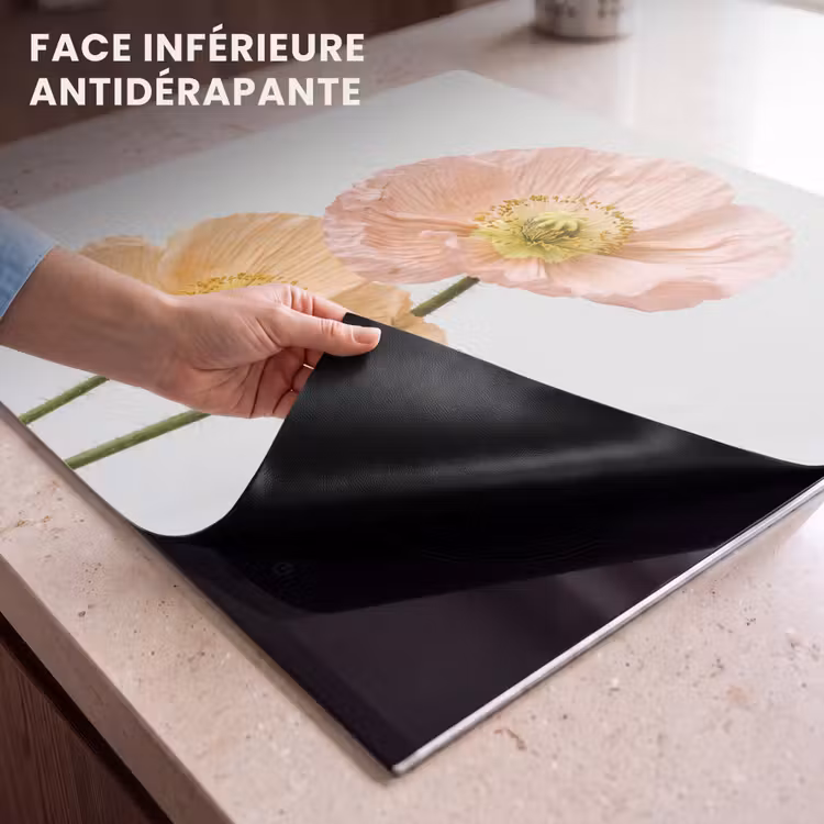 Protection plaque induction - Coquelicots - Botanique - Rose — 7
