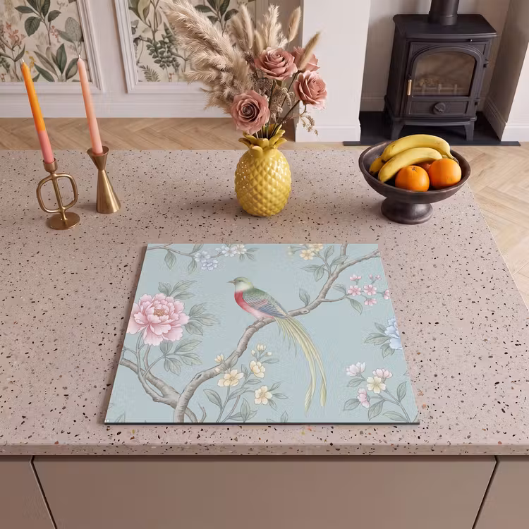 Protection plaque induction - Oiseau - Fleurs - Coloré — 3