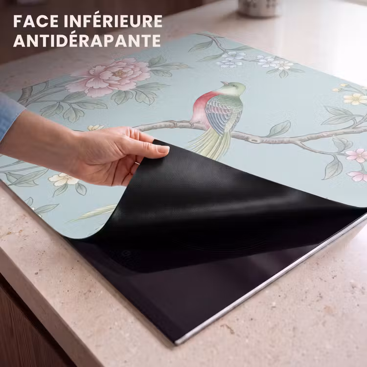 Protection plaque induction - Oiseau - Fleurs - Coloré — 7