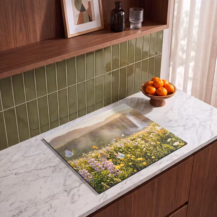 Protection plaque induction - Papillons - Cascade - Champ de fleurs — 4