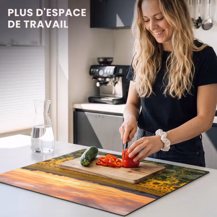 Protection plaque induction - Tournesols - Paysage de colline - Jaune — 5