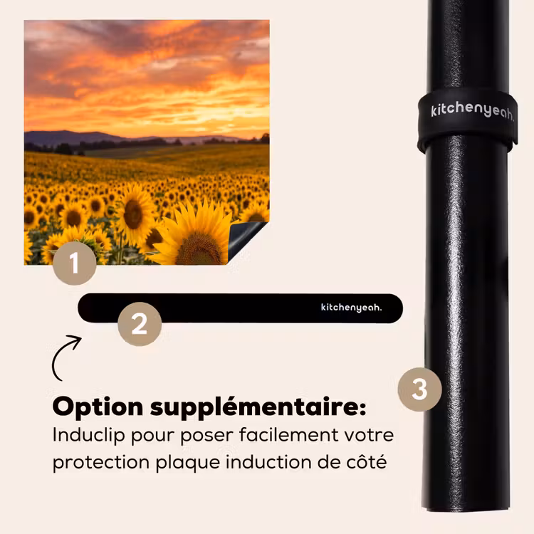 Protection plaque induction - Tournesols - Paysage de colline - Jaune — 8