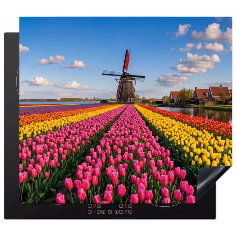 Protection plaque induction - Tulipes - Hollande - Moulin - Colorées — 1