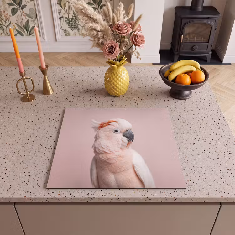 Protection plaque induction - Cacatoès - Portrait - Rose — 3
