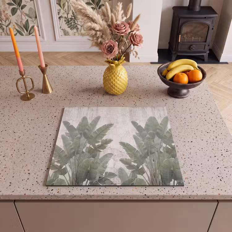 Protection plaque induction - Feuilles de bananier - Béton - Vert — 3