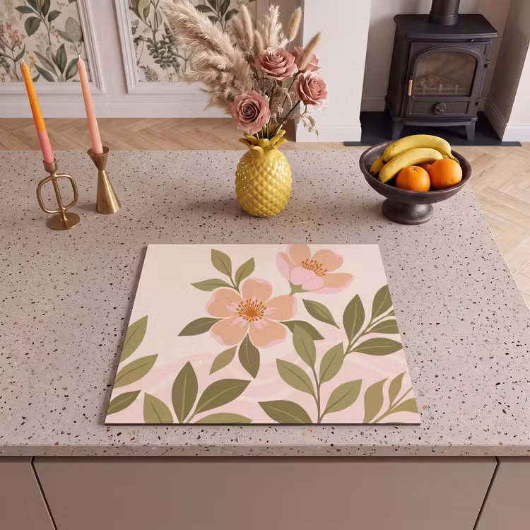 Protection plaque induction - Graphique - Fleurs - Rose — 3