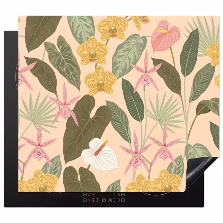 Protection plaque induction - Motif - Fleurs - Coloré — 1